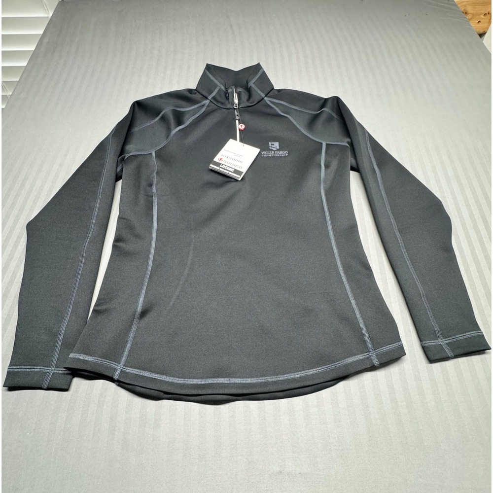 Sunice Wells Fargo Championship Quarter Zip Golf Pullover Charcoal Grey Womens M